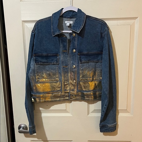Forever 21 Jackets & Blazers - Forever 21 Blue Denim Jacket with Gold Detail Large